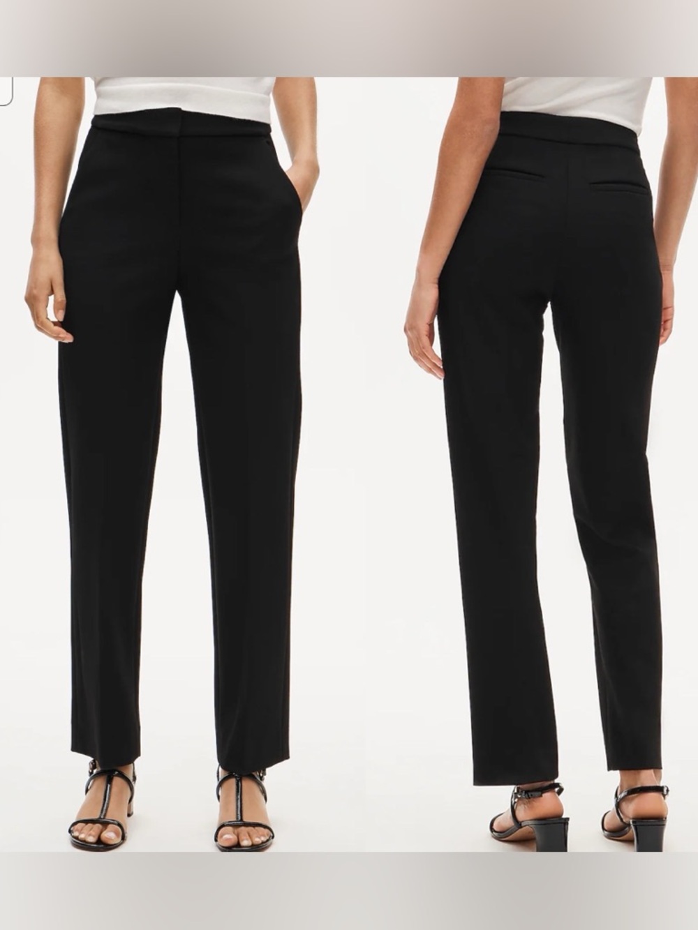 J.Crew Kate Straight Leg Trouser Pants Black Womens 6T Tall BF403